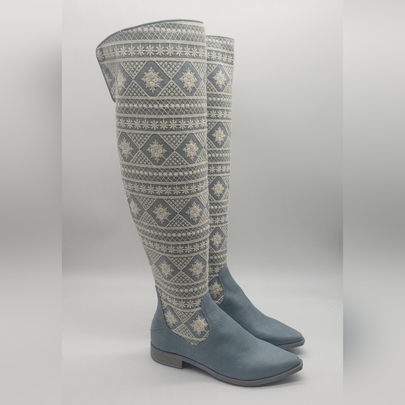 708- Free People Bren Textile Slouch Boots Size 7.5 NWT - Picture 2 of 11